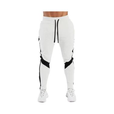 Imagem de Calças Jogger Masculinas Pretas Justas, Roupas Casuais De Fitness, Cal