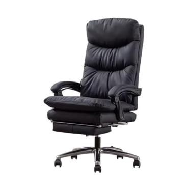 Imagem de Cadeira de escritório ergonômica para computador, cadeira de chefe doméstica, cadeira reclinável, cadeira giratória, confortável, sedentária, para jogos, almoço, cadeira, executiva, preta,