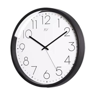 Imagem de VHDY85KA Relógio de parede decorativo simples sala de estar casa quartzo decorativo silencioso moderno, adequado para escritório, quarto para escritório (preto, grande)
