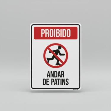Imagem de Placa Acm Proibido Andar De Patins 18X23 - Sinalizo