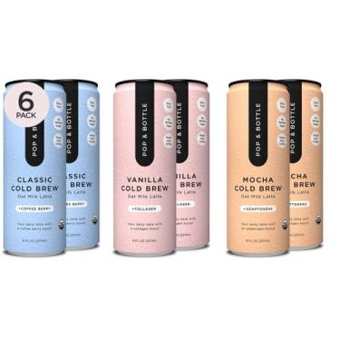 Imagem de Pop & Bottle Latte de Leite de Aveia 237ml Pack Variado com 6 Latas