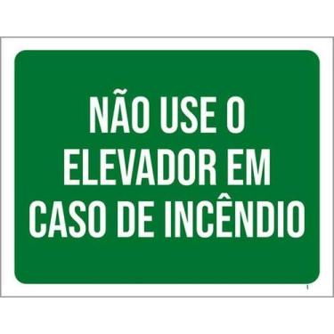 Imagem de Kit 10 Placas Sinalização - Não Use Elevador Caso Incêndio - Sinalizo