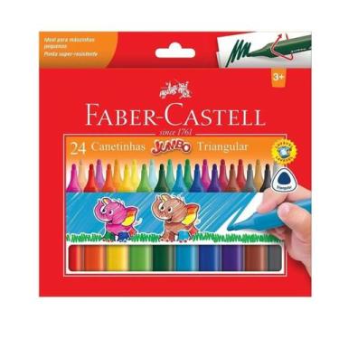 Imagem de 24 Canetinhas -Rotuladores- Faber Castell Jumbo