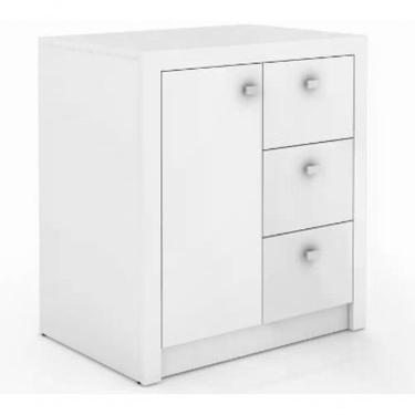 Imagem de Balcão Para Escritório 1 Porta 3 Gavetas Me4111 Branco