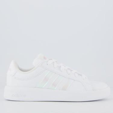 Imagem de Tênis Adidas Grand Court 3.0 Juvenil Branco e Rosa, 38
