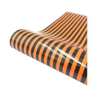 Imagem de Vinil Termocolante TPU/PU Com Listras Neon E Estrelas Em Cores Sortida