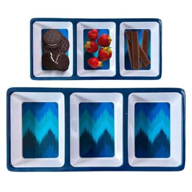 Imagem de Petisqueira Turquia Retangular 3 Divisões Servir Petiscos 33,8cm - Chi