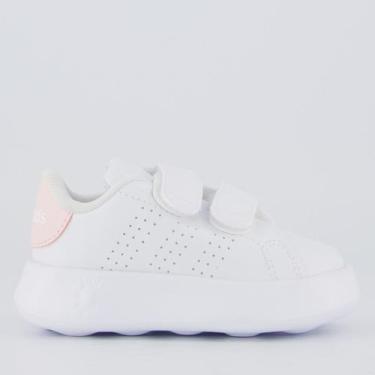 Imagem de Tênis Adidas Advantage CF Infantil Branco e Rosa Claro, 25