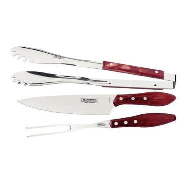 Imagem de Kit Churrasco 3 Peças Tramontina 21198761 Vermelho, UNICA