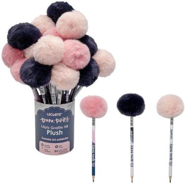Imagem de Lápis Grafite Hb com Pompom Bruna Tavares Leoarte Unidade Resina Atóxico Estampas Variadas