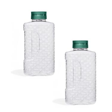 Imagem de Kit 2 Jarra Garrafa de Geladeira Tampa Cascata 1,95L Plástico Livre de BPA para Água Sucos e Chás Verde