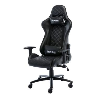 Imagem de Cadeira Gamer Reclinável Giratória Fair Play NR-17 Fratini Poliuretano com Apoio de Braços Ajustável Preto