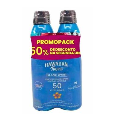 Imagem de Kit Protetor Solar Spray Hawaiian Tropic Island Sport FPS 50 2 Unidade
