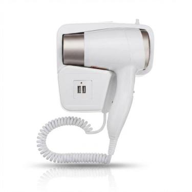 Imagem de Secador de Parede 220W Branco Compacto para Banheiro e Cozinha Com Des