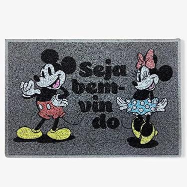 Imagem de Capacho Decoração Geek Mickey e Minnie Seja Bem Vindo cor:Cinza