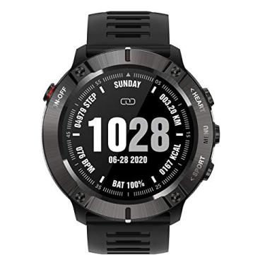 Imagem de Smartwatch esportivo Bluetooth Touch Creen relógio de pulso externo à prova d'água relógios militares com frequência cardíaca/sono monitor de frequência cardíaca pedômetro chamada e mensagem notificação (preto)