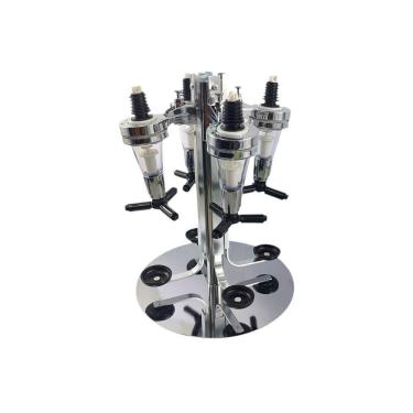 Imagem de Porta Bebidas Dispenser Bar Butler Whisky Pinga Vodka Dosador Giratório Aço Inoxidável Para 4 Garrafas