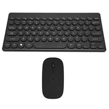 Imagem de Conjunto de teclado e mouse, General Keyboard-Mouse Mini 2.4G ergonômico e leve para uso em escritório Preto