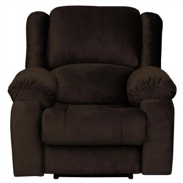 Imagem de Poltrona Reclinavel Eletrica Malibu com Massageador Veludo Marrom