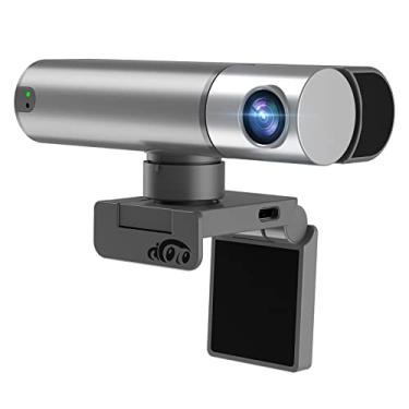 Imagem de Webcam, AICOCO 2K Web cam com microfone AI Auto Tracking Streaming Camera, Controle de Gestos, Zoom 2X, Sem Aplicativo, Microfone Redutor de Ruído, Câmera de Computador para Ensino de Conferência de Jogos do YouTube
