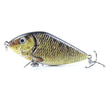 Imagem de Tingpai Isca de pesca de 2,8 pol. / 0,5 onça Isca rígida biônica com gancho agudo a ficial afundando C nkbait iscas de pesca com chocalho pa robalo lúcio de água salgada iscas VIB de água doce