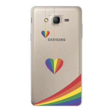 Imagem de Capa Case Capinha Samsung Galaxy  On7 Arco Iris Corações Pendurados -