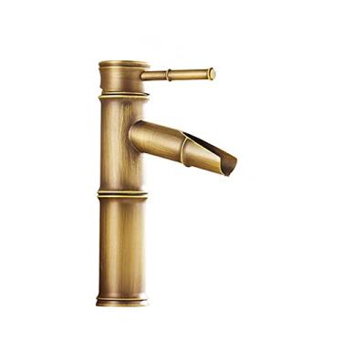Imagem de Torneira do banheiro Torneiras da bacia de latão Torneira alta de bambu Água quente e fria com dois tubos Cozinha Jardim ao ar livre Torneiras de banheiro, 3