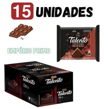 Imagem de Chocolate Talento Nibs 70% Dark Cacau Caixa C/15 75G-Garoto