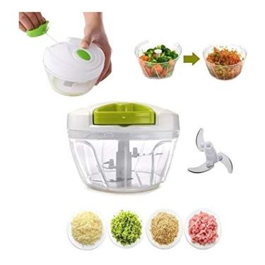 Imagem de Mini Processador De Alimentos Manual 3 Lâminas Triturador Moedor Alho Cod 39