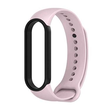 Imagem de Nandos-Store - Pulseira NSmart compatíveis com MI BAND 1/ MI BAND 2 / MI BAND 3 / MI BAND 4 / MI BAND 5 / MI BAND 6 / MI BAND 7 - (MI BAND 5, Rosa com Preto)