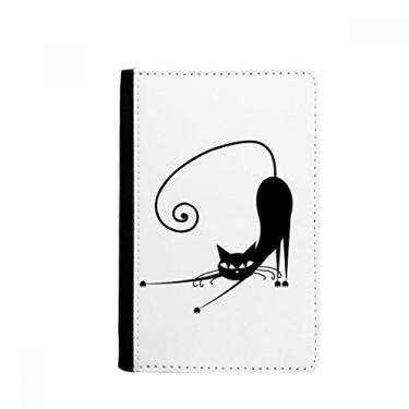 Imagem de Porta-passaporte com desenho de animal de Halloween, desenho de gato preto, porta-cartões Notecase Burse
