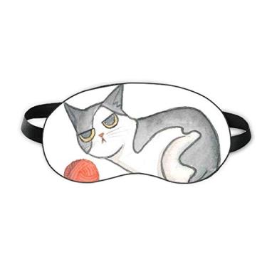 Imagem de Miaoji Pintura Aquarela Fantoche Gato Dormir Olho Sombra Macia Noite