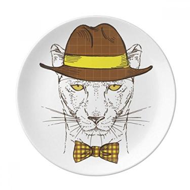 Imagem de Copos de leopardo bonito prato decorativo de porcelana salver louça de jantar