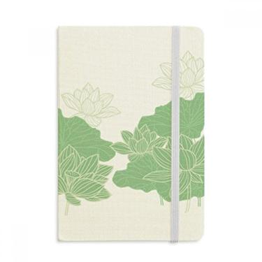 Imagem de Caderno de flores com linhas de flor de lótus oficial de tecido capa dura para diário clássico