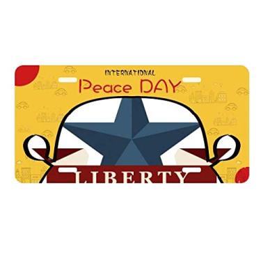 Imagem de DIYthinker Placa de carro Pentagrama Liberty Slogan America Country City Decoração Dia da Paz