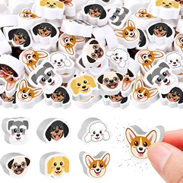 Imagem de 72 peças de borrachas fofas para cães, presentes de volta às aulas, borrachas de animais, mini borrachas de personagem Kawaii, para atividades em sala de aula, prêmios de jogos, suprimentos de festa de aniversário para cães, 6 estilos