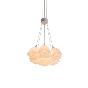 Imagem de Lustre Pendente Metal Rosas 7 Lâmpadas