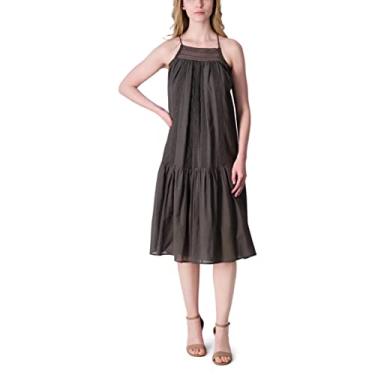 Imagem de Lucky Brand Vestido longo feminino de renda, Corvo, M