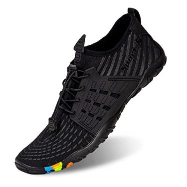 Imagem de WateLves Water Shoes – Meias aquáticas de secagem rápida, para surf, ioga, hidroginástica, Esportivo, preto, 14 Women/12.5 Men