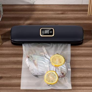 Imagem de Máquina seladora a vácuo, seladora automática de alimentos a vácuo para preservação de alimentos, de embalagem de vedação para alimentos frescos e armazenamento de alimentos /1079 (Color : Black)