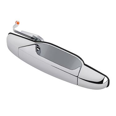 Imagem de Maçaneta de porta cromada externa, lado do passageiro traseiro direito, compatível com 2007-2014 Cadillac Escalade Chevy Avalanche Silverado Suburban Tahoe GMC Sierra Yukon, Substituir # 22738726 84053450 80547