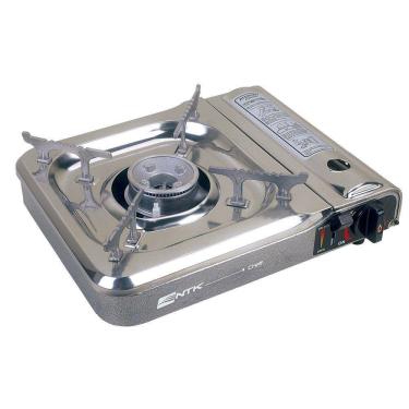 Imagem de Fogão Fogareiro Automático portátil casa acampamento pesca NTK Cheff Aço inox com maleta