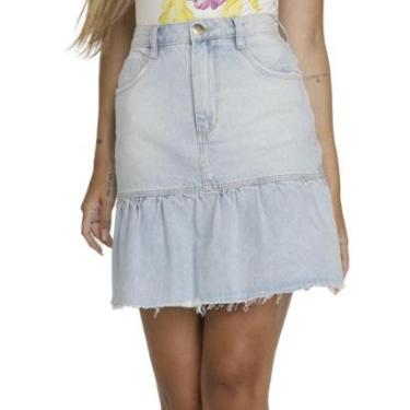 Imagem de Saia Jeans Onça Preta Pepplum VE23 Azul Feminino-Feminino