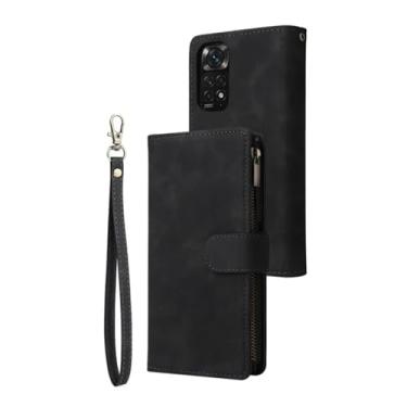 Imagem de Capa de telefone de couro com carteira com zíper para XiaoMi Note 13 12S 12 11 11S 10 10S 9S 9 8 7 Pro 13C 12C Capa multi cartão, preta, para RedMi Note 11 Pro