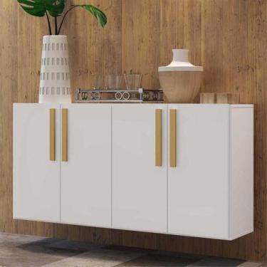 Imagem de Aparador Buffet 4 Portas Suspenso Viena Multimóveis Branco/Natural