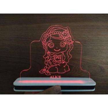 Imagem de Luminária Decorativa com LED Sereia - Hobbies do Ofício, Vermelho