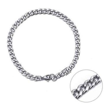 Imagem de Pulseira Corrente 5mm Elo Grumet Fino Aço Inox 316l Prateado - Vorax A
