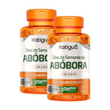 Imagem de Kit 2 Óleo De Semente Abóbora + Vitamina E e D3 500MG 60CAPS - Katiguá