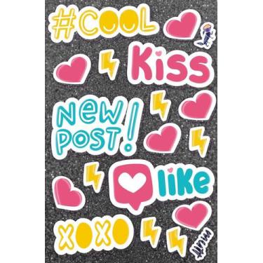 Imagem de Cartela Adesiva Vinil Hashtag Planner Decoração Papelaria - Mutt comun