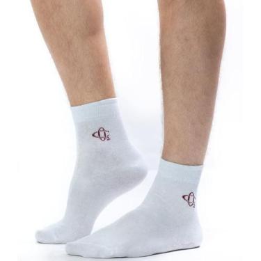 Imagem de Meia Masculina Soquete Cano Médio Branca - CO2 - CO2 MensWear